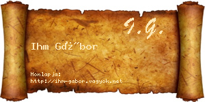 Ihm Gábor névjegykártya