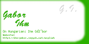 gabor ihm business card